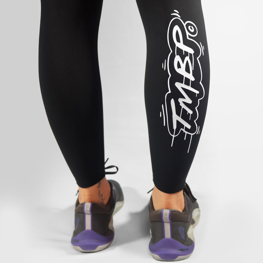 Move Better Icon - Full Length Leggings - White Print (DUC)