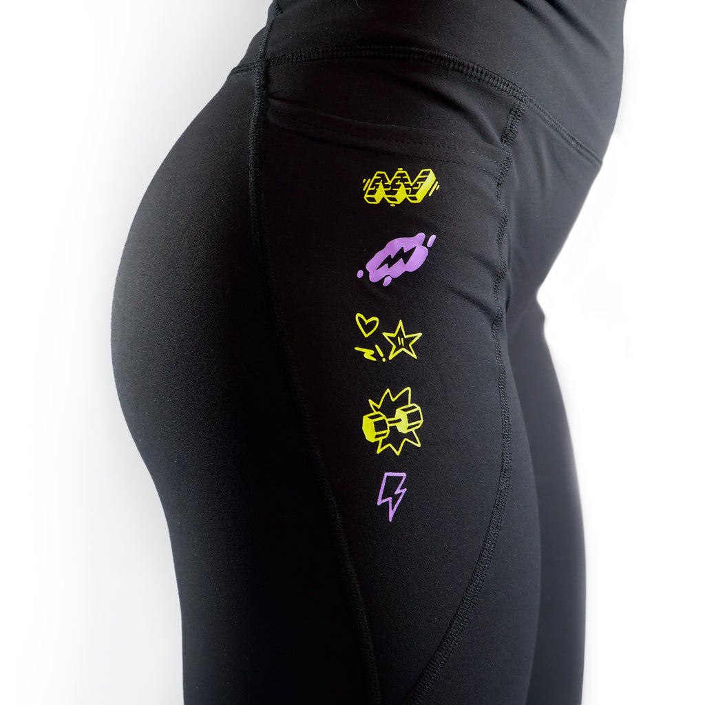 Move Bette Icon - Full Length Leggings - Purple Print (DUC)